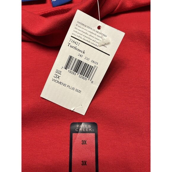Falls Creek Womens Plus Size 3X Red Turtleneck Top NWT - Picture 4 of 5